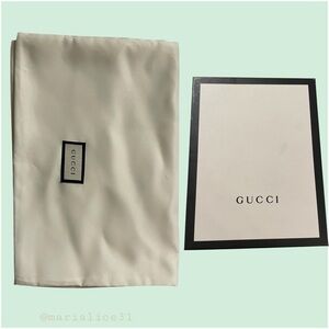 Gucci Envelope Style Flap Fold Over Dust Bag. Cream/White. Gucci Box included.